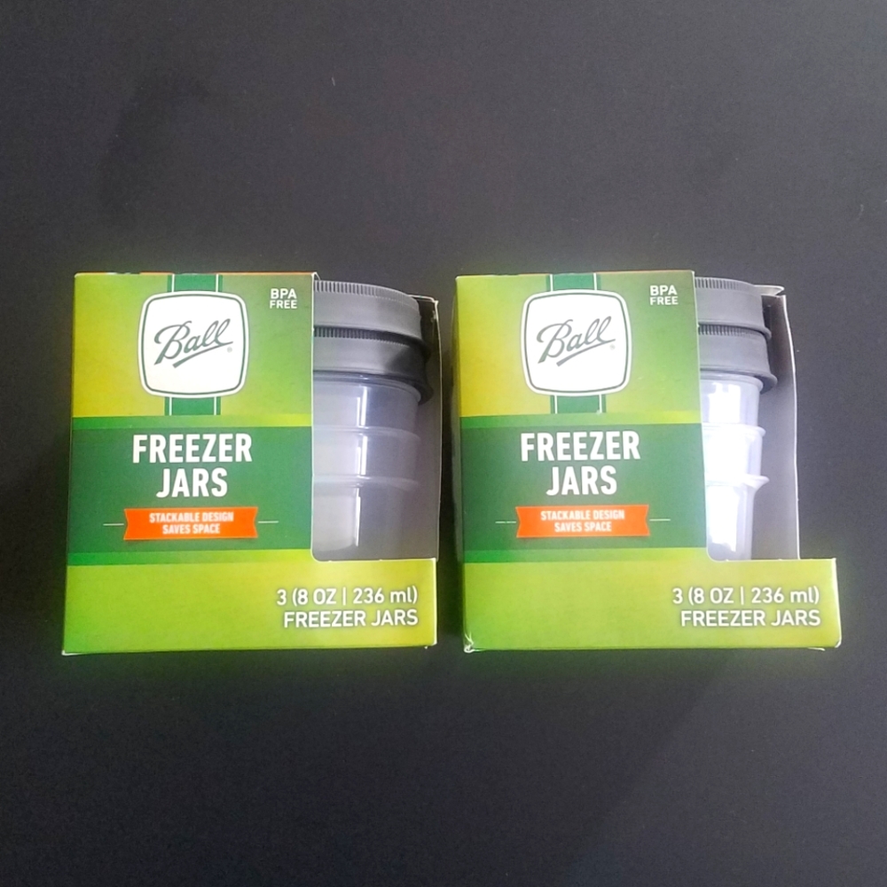 PAIR of Ball Plastic Freezer Jars